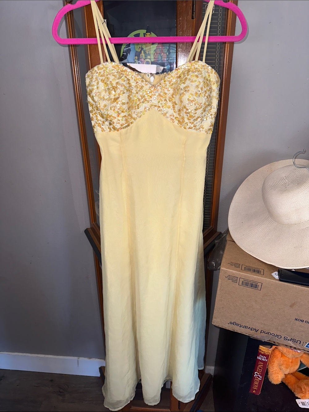 Angel Pale Yellow Beaded Maxi Dress